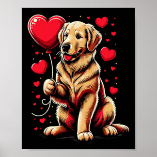 Golden Retriever Dog Valentine's Day Dog Owner Val Poster