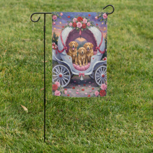 Golden Retriever Dog Valentine's Day  Garden Flag