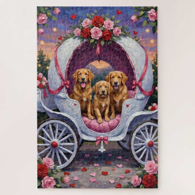 Golden Retriever Dog Valentine's Day  Jigsaw Puzzle (Vertical)