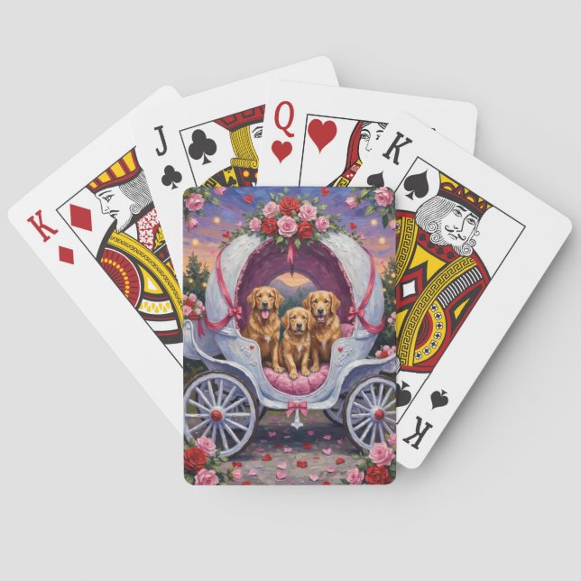 Golden Retriever Dog Valentine's Day  Poker Cards (Back)