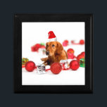 Golden Retriever Dog W Red Santa Hat Christmas Jewelry Box<br><div class="desc">Cute Golden Retriever Dog Wearing Red Santa Hat with Christmas ornaments and gift boxes.</div>