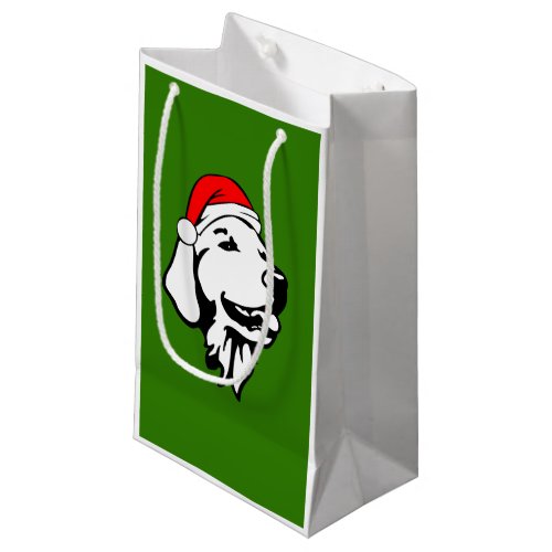 Golden Retriever Dog W Red Santa Hat Christmas Small Gift Bag