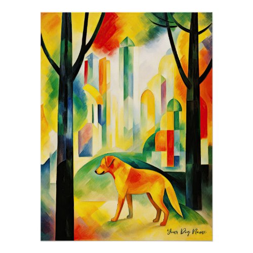 Golden Retriever dog walking in the park 01 _ Made Poster