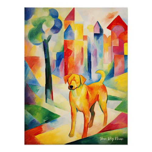 Golden Retriever dog walking in the park 02 _ Made Poster