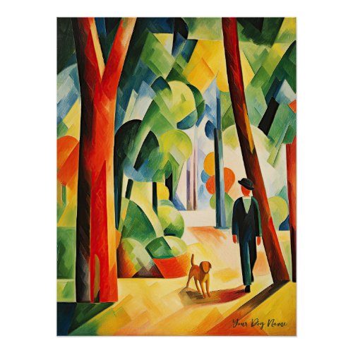Golden Retriever dog walking in the park 05 _ Made Poster