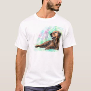 Golden Retriever Dog Water Color Painting T-Shirt