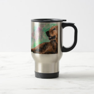 Golden Retriever Dog Water Color Painting Travel Mug