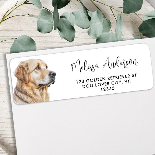 Golden Retriever Dog Watercolor Pet Return Address Label