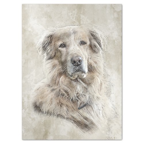 Golden Retriever Dog Watercolor Tissue Paper