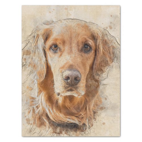 Golden Retriever Dog Watercolor Tissue Paper