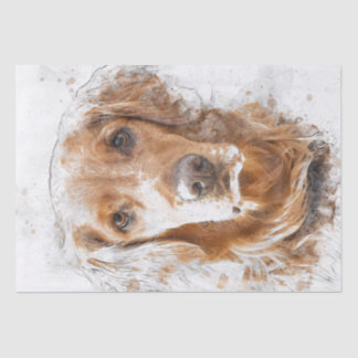 Golden Retriever Dog Watercolor Tissue Paper