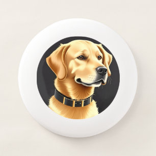 Golden Retriever Dog Wearing a Leather Collar Wham-O Frisbee