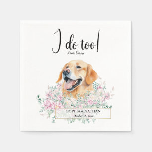 Golden Retriever Dog Wedding Cocktail Napkins