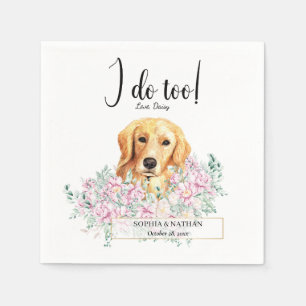 Golden Retriever Dog Wedding Cocktail Napkins