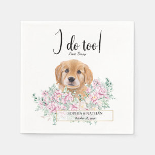 Golden Retriever Dog Wedding Cocktail Napkins