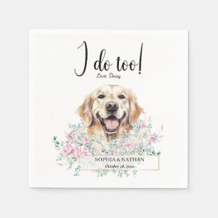 Golden Retriever Dog Wedding Cocktail Napkins