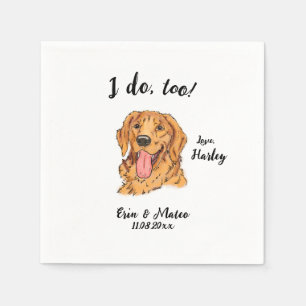 Golden Retriever Dog Wedding Cocktail Napkins