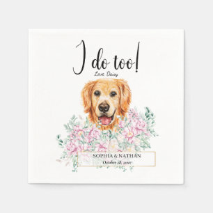 Golden Retriever Dog Wedding Cocktail Napkins