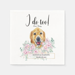 Golden Retriever Dog Wedding Cocktail Napkins