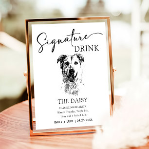 Golden Retriever Dog Wedding Signature Drink Sign
