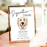 Golden Retriever Dog Wedding Signature Drink Sign