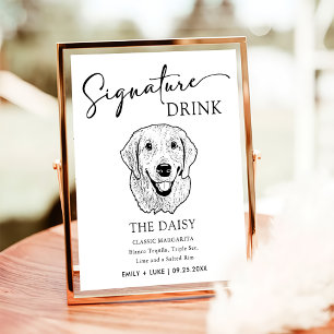 Golden Retriever Dog Wedding Signature Drink Sign