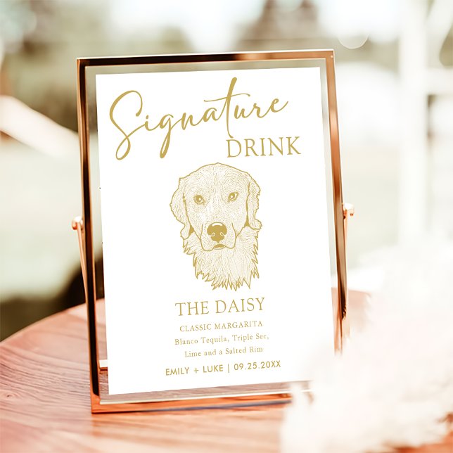 Golden Retriever Dog Wedding Signature Drink Sign (Creator Uploaded)