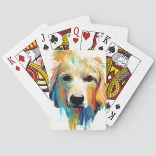Golden Retriever Dog Wild Nature Animal Painting Poker Cards