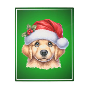 Golden Retriever Dog with Santa Claus Style-82535 Metal Print