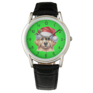 Golden Retriever Dog with Santa Claus Style-82535 Watch