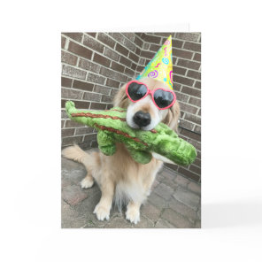 Golden Retriever Dog With Toy Happy Birthday Card