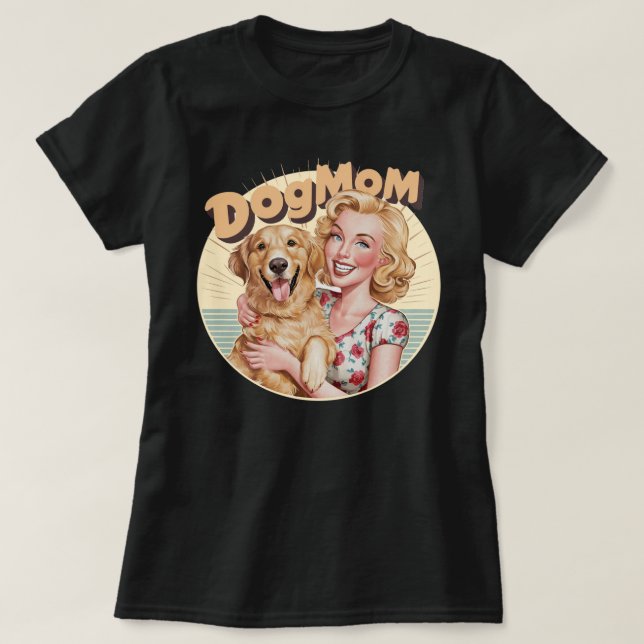 Golden Retriever Dogmom t-shirt doglover retro  (Design Front)