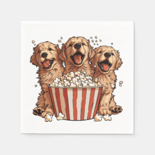 Golden Retriever Dogs Movie Popcorn Bucket Napkins