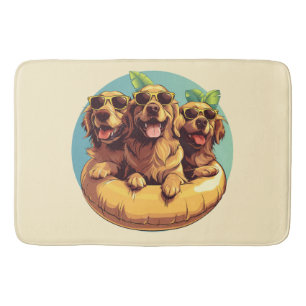 Golden Retriever Dogs Summer Pool Floaties Bath Mat
