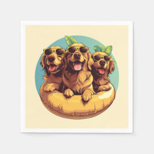 Golden Retriever Dogs Summer Pool Floaties Napkins