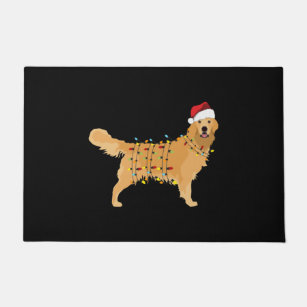 Winter Wonder Lane Golden Holiday Green, Red & Yellow Golden Retriever  Cushioned Doormat