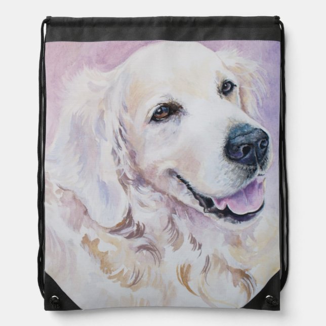 Golden retriever drawstring bag (Front)