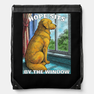 golden retriever drawstring bag