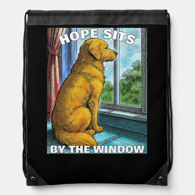 golden retriever drawstring bag (Front)