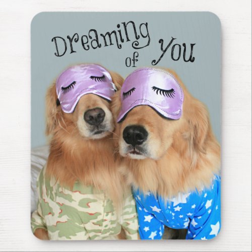 Golden Retriever Dreaming of You Mouse Pad