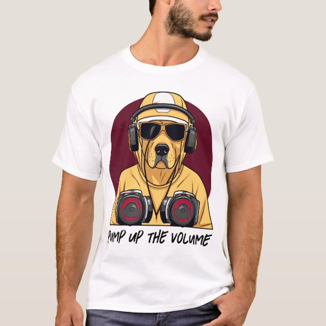 Golden Retriever Dressed as a DJ T-Shirt (Front)