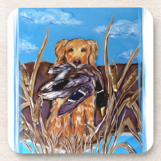 GOLDEN RETRIEVER DRINK COASTER (Front)