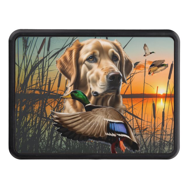 Golden Retriever Duck Hunting Hitch Cover (Front)