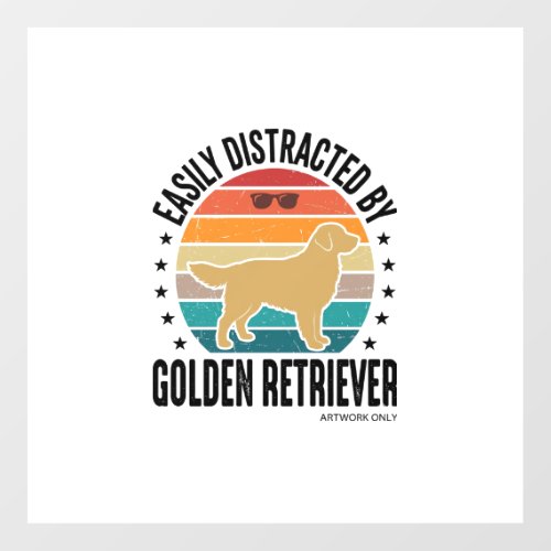 Golden Retriever Easily Distracted Vintage Dog Des Floor Decals
