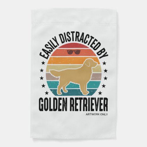 Golden Retriever Easily Distracted Vintage Dog Des Garden Flag