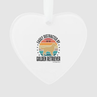 Golden Retriever Easily Distracted Vintage Dog Des Ornament