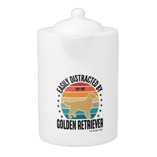 Golden Retriever Easily Distracted Vintage Dog Des Teapot