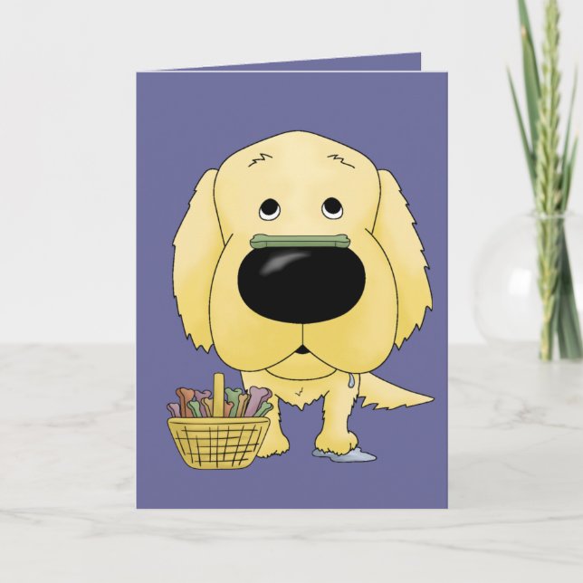 Golden Retriever - Easter Bone Hunt, Anyone? Holiday Card (Front)