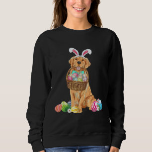 Golden Retriever Easter Day Bunny Eggs Easter Cost Sweatshirt