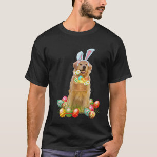 Golden Retriever Easter Day Bunny Eggs Easter Cost T-Shirt